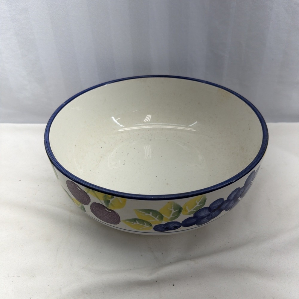 Furio Italy Large Pasta Serving Bowl‎ 10 "W x 4 "H Fruit Motif Crazing Sml Chip